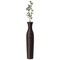 Tall Decorative Modern Ribbed Trumpet Design Brown Floor Vase - Contemporary Home Decor, Stylish Accent Piece for Living Room, Dining Room, or Entryway - Statement Vase for Flowers and Greenery